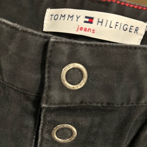 Vintage TOMMY HILFIGER JEANS Y2K Snap Button Fly Bootcut Jeans Black Size 8 - Picture 3 of 11